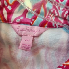 Lilly Pulitzer Skipper Popover Underwater Escape Coral Pink Blue White Size XXS