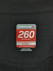 Icebreaker GT Women’s 260 Midweight Merino Wool Black Full Zip Vest Size L