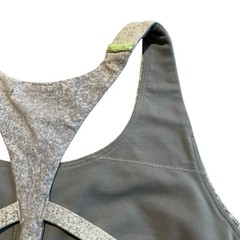 Lululemon Gray Green Dotted Print Racerback Athletic Top Running Sport Bra Sz 8