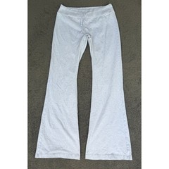 Brandy Melville Anastasia Sweatpants Heather Gray Flare Low Rise Drawstring 3567