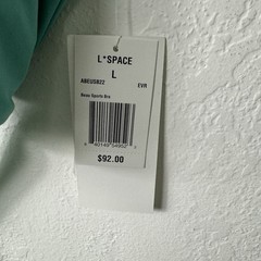 L Space Beau Sports Bra Active Tie Back Mint Green Athletic Top Size Large