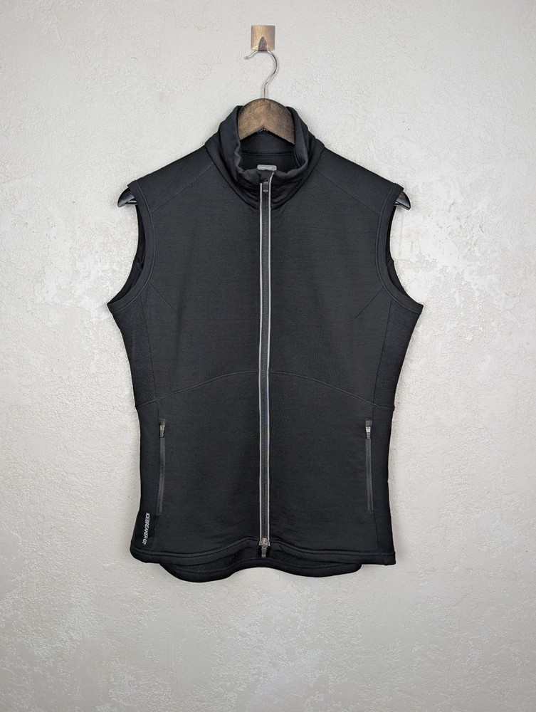 Icebreaker GT Women’s 260 Midweight Merino Wool Black Full Zip Vest Size L