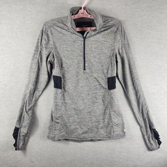 Layer 8 Performance Woman Athletic Pullover Jacket M Gray 1/4 Zip Qwick Dry