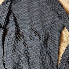 Fire & Fleur Black Geometric Hooded Athletic Jacket Zip Pockets Size S