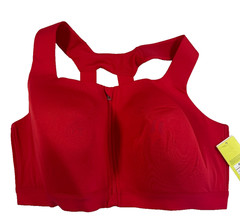 All in Motion Women’s High Support Sculpt Zip Front Sports Bra Red Size 44D NWT