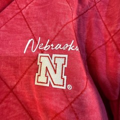 Gameday Couture Nebraska Huskers Red Quilted Quarter Zip Pullover Womens Medium
