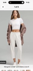LULULEMON Softstreme High-Rise Straight-Leg Cropped Pant Bone size 8(AU10-12)