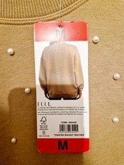 ELLE Women’s Sweatshirt Oversized Pullover Sweater Pearls Scattered Size M