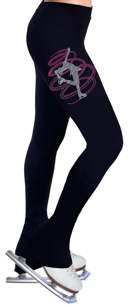 Ice Figure Skating Dress Practice Pants Trousers Leggings w/Rhinestone R251RP