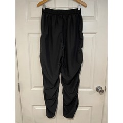 Ruched Parachute Pants Womens L Black Drawstring Lightweight Slouchy Jogger