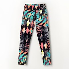 Dona Jo Fitwear Wild Tiger Harlequin Print Leggings Pants Festival Brazil Sz 1