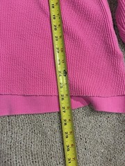 Aerie Pink Ribbed Knit V-Neck Long Sleeve Pullover Sweatshirt Size S/P