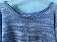 HARD TAIL Slouchy Oversized Terri Ombre Balloon Sleeve Crop Pullover Top LRG