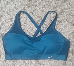 Brooks XL Blue Cross-Back Sports Bra with Adjustable Closure – High Support