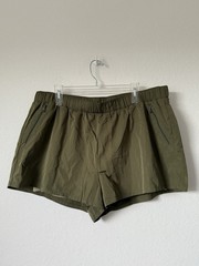 Offline by Aerie Women’s Green Nylon Blend Lined 2 in 1 Running Shorts Size XXL