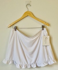 NWT Gottex G LIFESTYLE WHITE RUFFLE HEM GOLF TENNIS SKORT Size XL