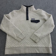 Patagonia Sweatshirt Womens Large Beige Organic Cotton Quilt Snap-T Pullover