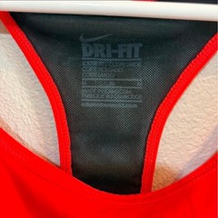 Nike Dri-FIT Racerback Tank Top Womens Medium Red Mesh Loose Fit Workout Gym
