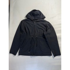 AW Sport Allyson Whitmore Y2K Black Empire Waist Full Zip Hoodie Sweatshirt PL