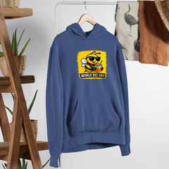 World Bee Day Hoodie Cute Cartoon Bumble Bee Honey Jar Funny Gift