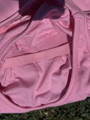 Columbia Medium Light Pink Ribbed Racer Back Tank Top Built-in Bra NWT