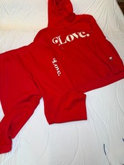 Universal Thread Red Pullover Hoodie & Women Leisure Joggers XL Sweatsuit LOVE