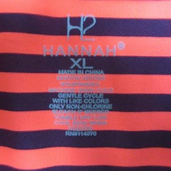 Hannah Shirt Womens XL Black Orange Stripe 1/4 Zip Mock Neck Long Sleeve Running