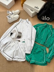 AIo Yoga Sports Set Motivate Full-Zip Track Jacket+Track Short Suit Women’s NEW
