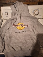 Hard Rock Cafe Hollywood Florida Hoodie Sweatshirt Gray – Logo – Women’s Medium