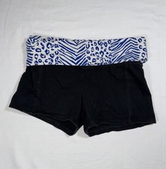 Y2K PINK Victoria’s Secret Cubbies Animal Print Foldover Yoga Shorts Black XS