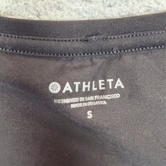 Athleta Black Twist Front Long Sleeve Activewear Top Crew Neck Small RN 54023