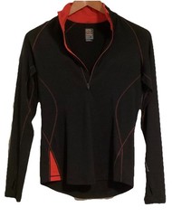 ☀️Icebreaker GT 200 Women Merino Wool BaseLayer 1/2 Zip Black Top Small Free Shp
