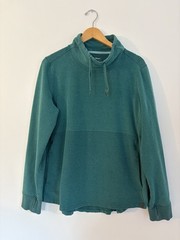 L.L.Bean Women’s 1X Plus Green Cowl Neck Pullover Sweatshirt Stretch 516269