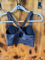 Athleta Women’s Sports Bra S Black Gray Crossback Pullover Wireless