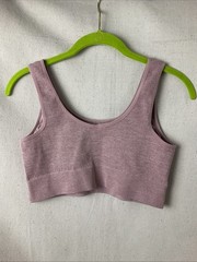 SO Sports Bra Ribbed Women’s XL Pink Nylon Blend Comfy Support