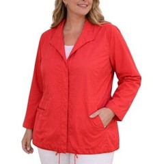 Eileen Fisher Packable Windbreaker Jacket Orange Cotton Nylon Minimalist Size M