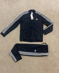 Adidas Womens 3 Stripes Tricot Tracksuit Medium NWT Jacket & Pants Set Sz M