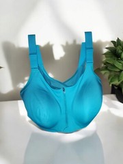 LOT OF 2** All In Motion Sports Bra Zippered Front Size 44 DD TEAL