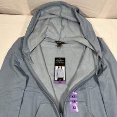 Eddie Bauer Soft Long Sleeve Full Zip Hoodie, Womens XS 0-2, Blue, NEW