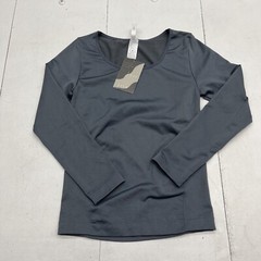Love Poem Lava Gray Long Sleeve Compression Fleece Shirt Womens Size Medium