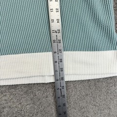OFEFEAN Womens Oversized Crew Neck Sweater, XL, Light Blue Green White Trim NWT