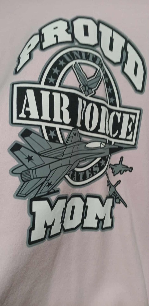 Gently Used PROUD AIR FORCE MOM Sweatshirt Light Pink 2XL 50% cotton 50% poly