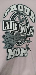 Gently Used PROUD AIR FORCE MOM Sweatshirt Light Pink 2XL 50% cotton 50% poly