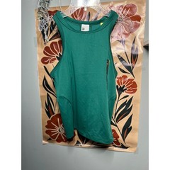 All in Motion Womens High Neck Tank Top Dark Green Slim Fit UV Protection Small