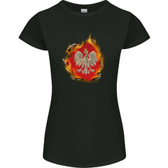 The of Polish Flag Fire Effect Poland Womens Petite Cut T-Shirt