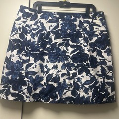 S.C.&CO. Women’s XL Blue White Floral Pull-On Stretch Athletic Golf Skort