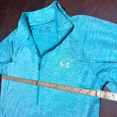 Under Armour Womens HeatGear 1/4 Zip Pullover Turquoise Heather 1320128 Medium