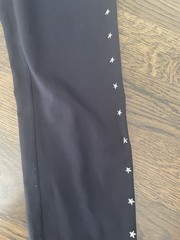 Preowned Women’s Soulcycle Black Leggings With Double Row of Silver Stars