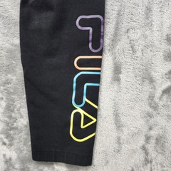 Fila Legging Womens S Black Rainbow Logo Crop Ankle Stretch Activewear Workout