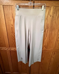 Athleta Cosmic Crop Gaucho High-Waisted Pants in Bone/Beige Side Slits S